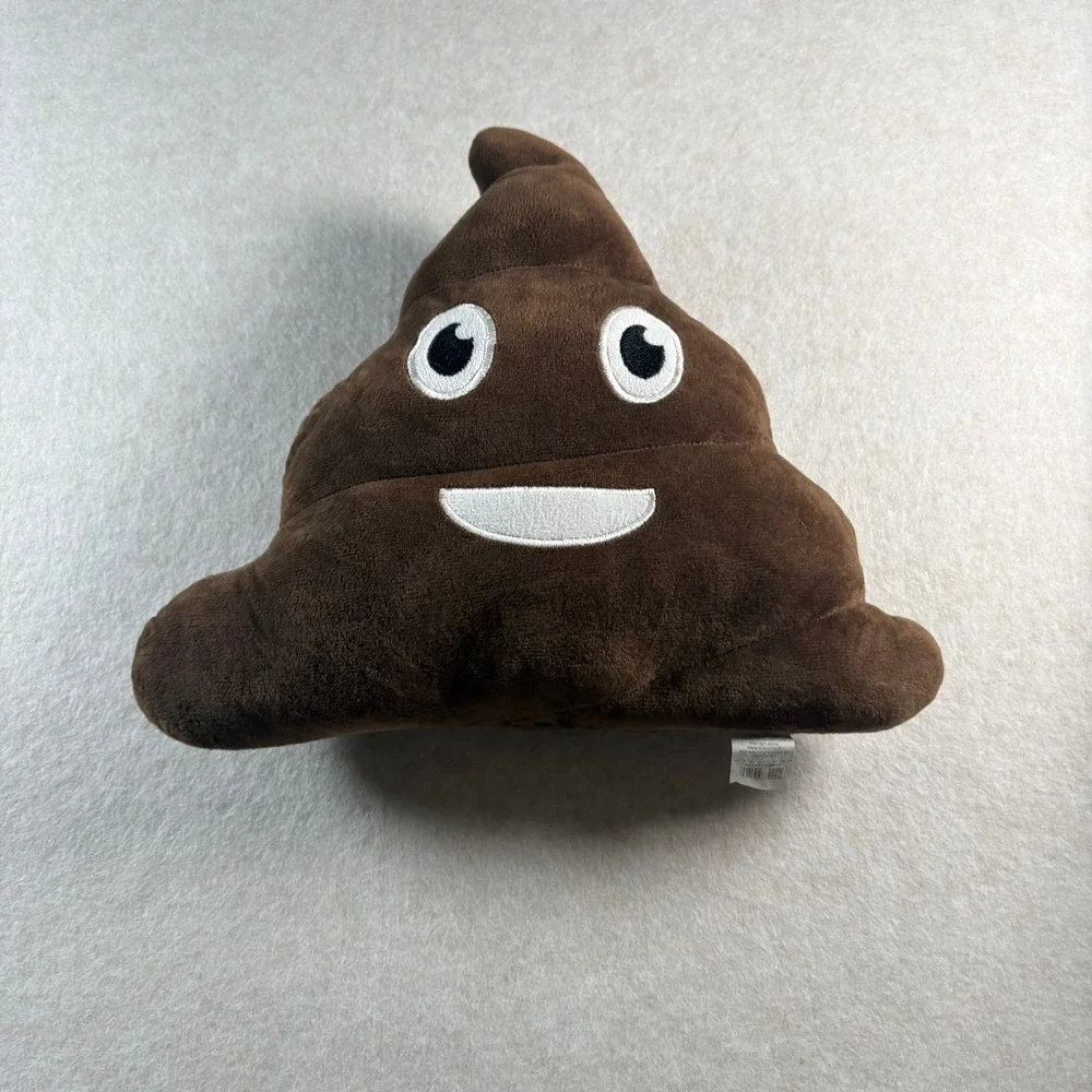 Rinco Smiling Poop Emoji Plush Pillow Brown Decorative Cushion PL-EMP12